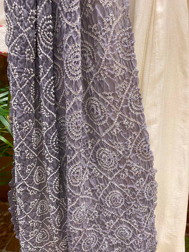 Grey Bandhani Dupatta