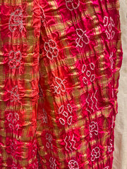 Pink  Bandhani Zari Dupatta