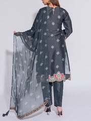 Dark Grey Vasansi Silk Suit Set