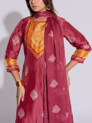 Magenta Vasansi Silk Printed  Suit Set