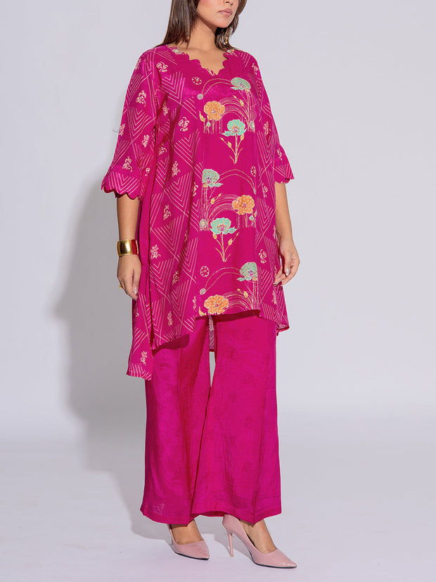 Pink Crepe Printed Co-Ord Set