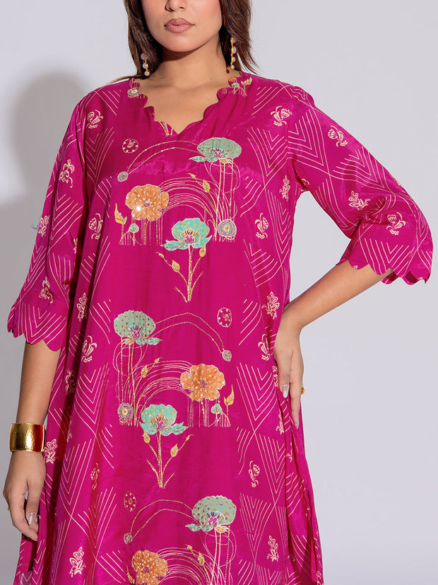 Pink Crepe Printed Co-Ord Set