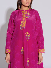 Pink Crepe Printed Kurta and Pant Set