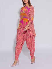 Peach Crepe Printed Co-ord Set