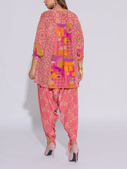 Peach Crepe Printed Co-ord Set