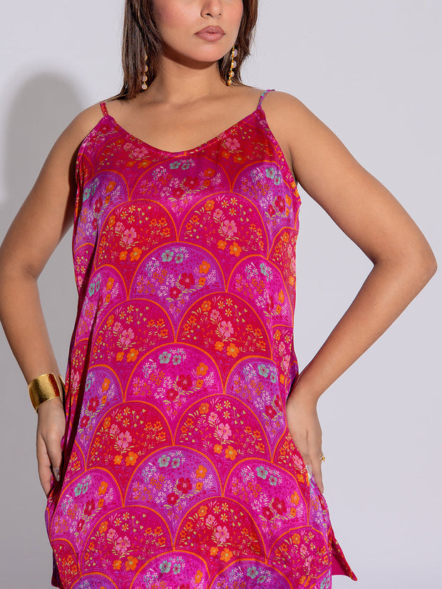 Pink Chiffon Printed Co-Ord Set