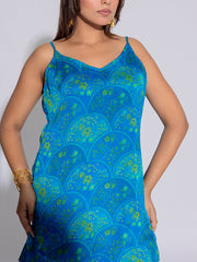 Blue Chiffon Printed Co-Ord Set