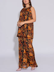 Black Chiffon Printed Co-Ord Set