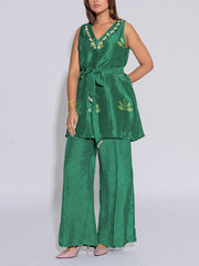 Green Vasansi Silk Printed Co-Ord Set