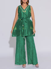 Green Vasansi Silk Printed Co-Ord Set