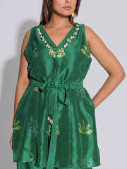Green Vasansi Silk Printed Co-Ord Set
