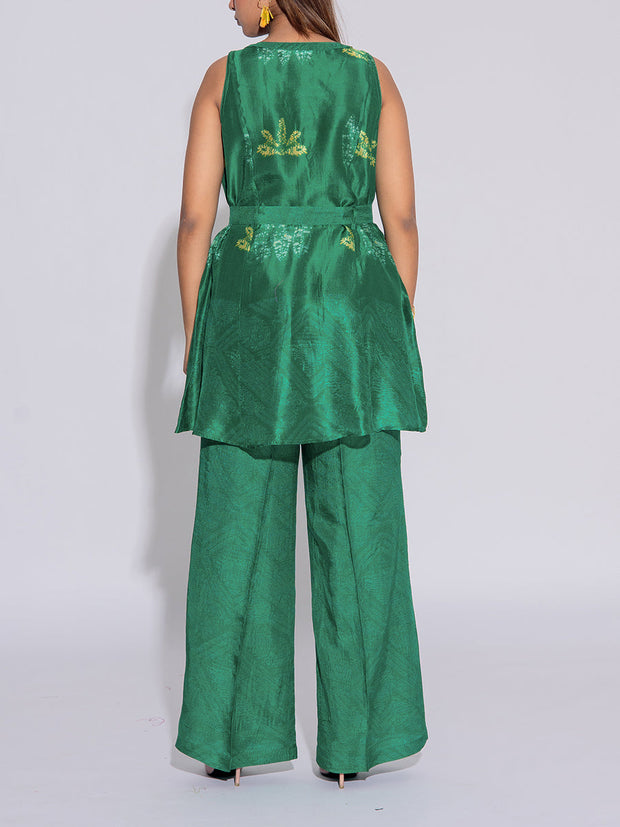 Green Vasansi Silk Printed Co-Ord Set
