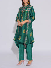 Green Vasansi Silk Printed Co-Ord Set
