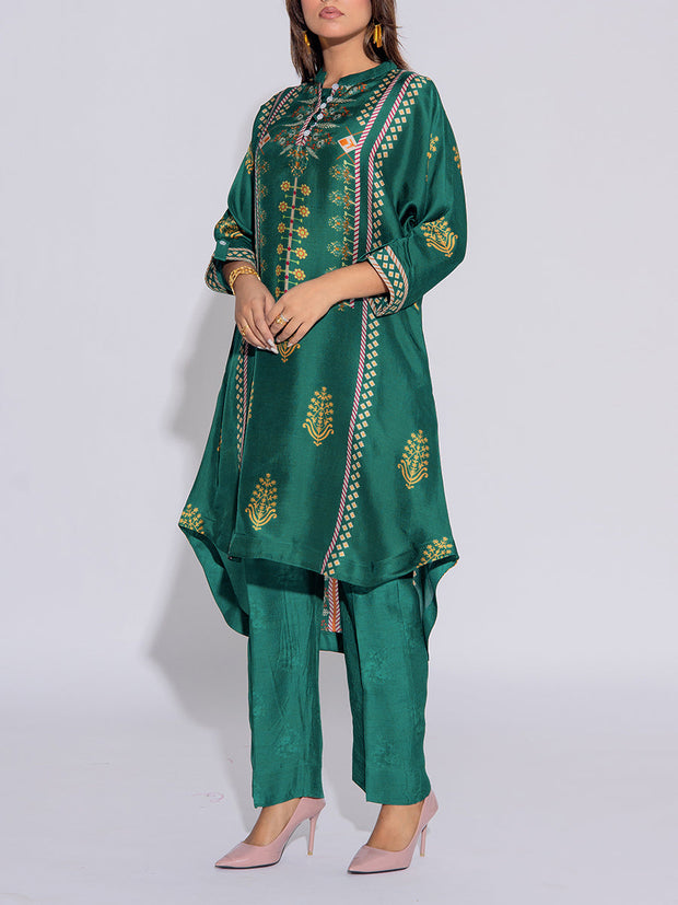Green Vasansi Silk Printed Co-Ord Set