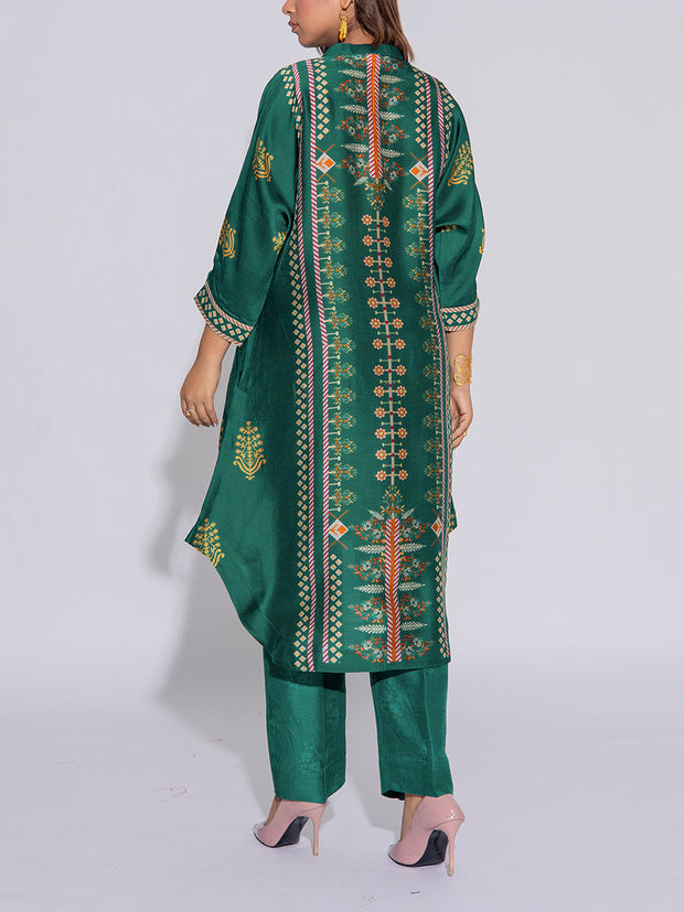 Green Vasansi Silk Printed Co-Ord Set