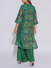 Green Vasansi Silk Printed  Co-Ord Set