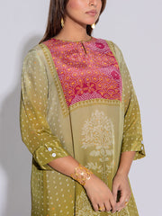 Green Crepe Printed Co-Ord Set