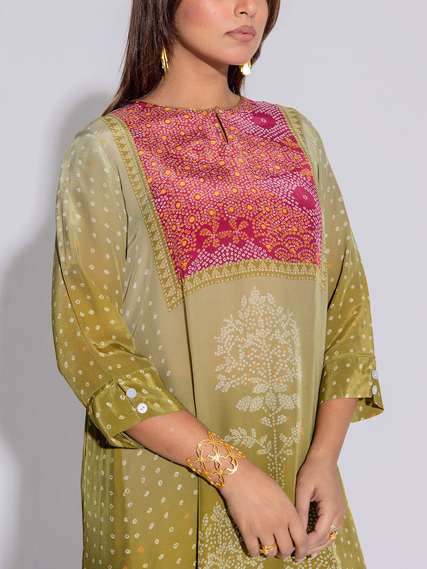 Green Crepe Printed Co-Ord Set