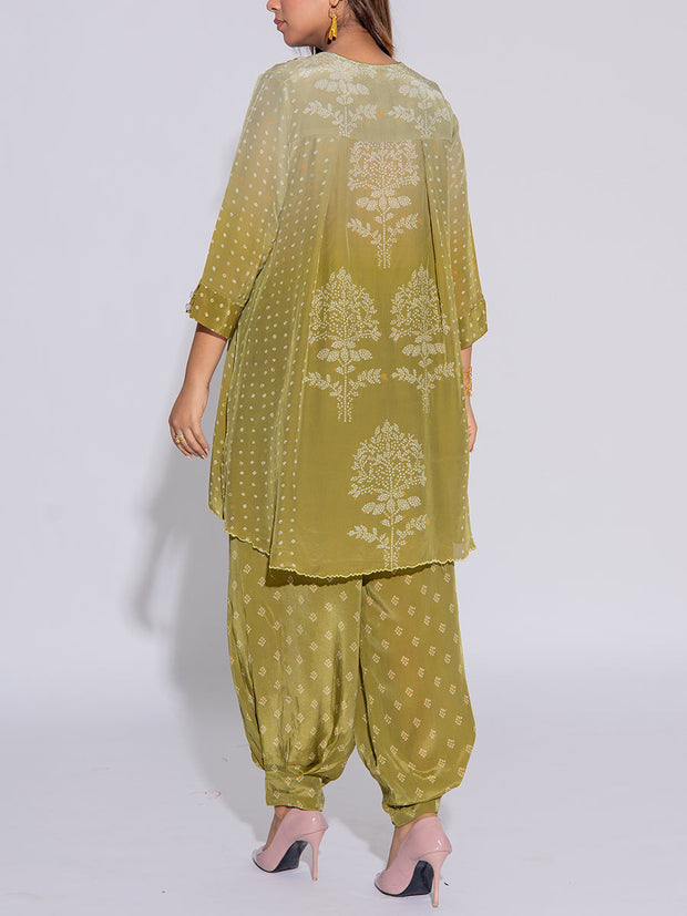 Green Crepe Printed Co-Ord Set