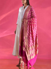 Purple Georgette Zari Dupatta