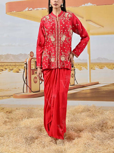 DD35, MTO, RK, Drape skirt , jacket set , jacket and drape skirt set