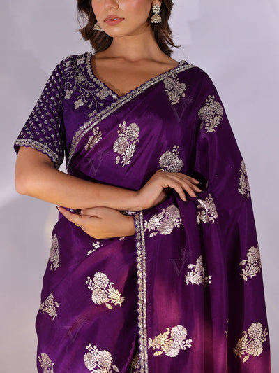 Violet Dola Silk saree