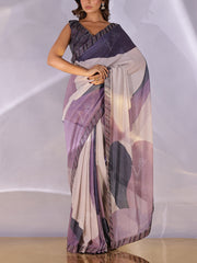 Mauve Georgette Cocktail Saree