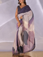 Mauve Georgette Cocktail Saree