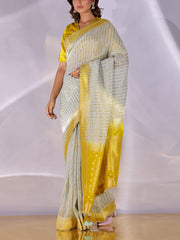 Yellow  Organza Saree