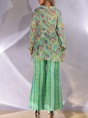 Green Wrinckle Crepe Co Ord Set