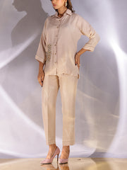 Beige Silk Co Ord Set