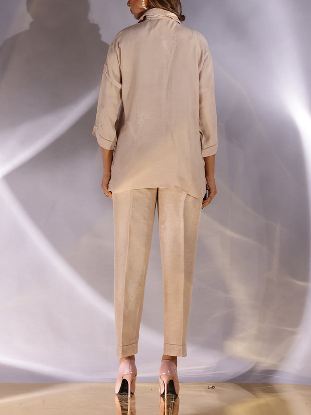 Beige Silk Co Ord Set