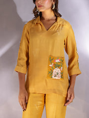 Yellow Silk Co Ord Set
