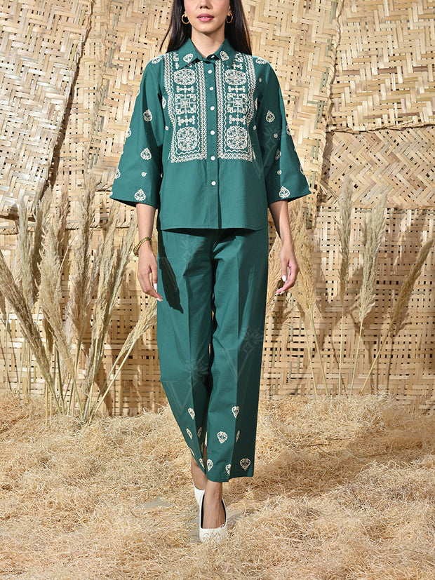 Green Cotton Co Ord Set