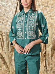 Green Cotton Co Ord Set