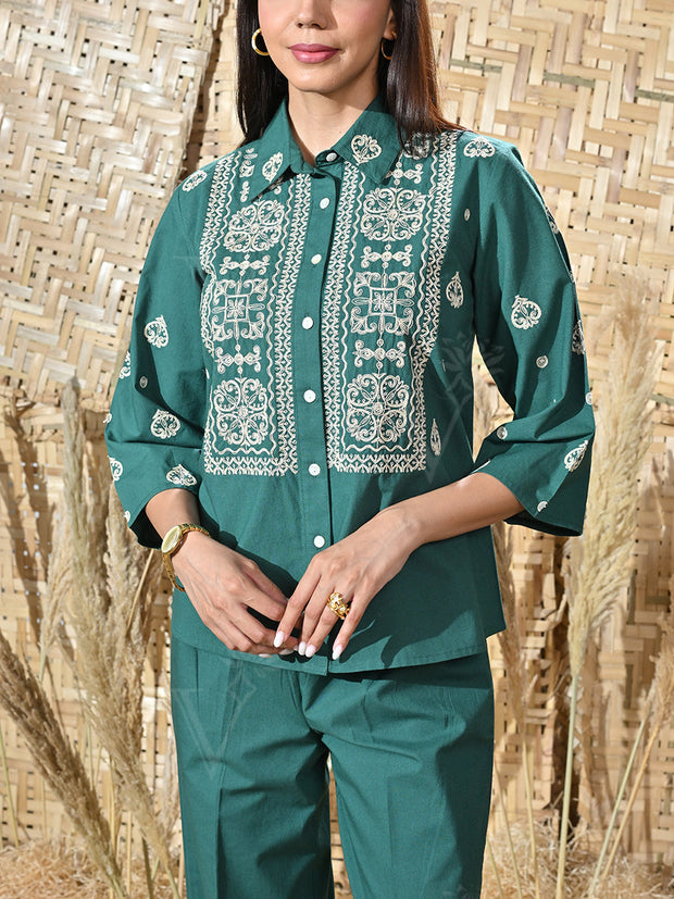 Green Cotton Co Ord Set