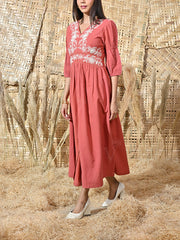Rust Orange Cotton Dress