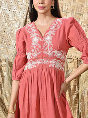 Rust Orange Cotton Dress