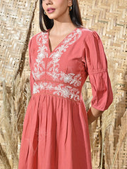 Rust Orange Cotton Dress