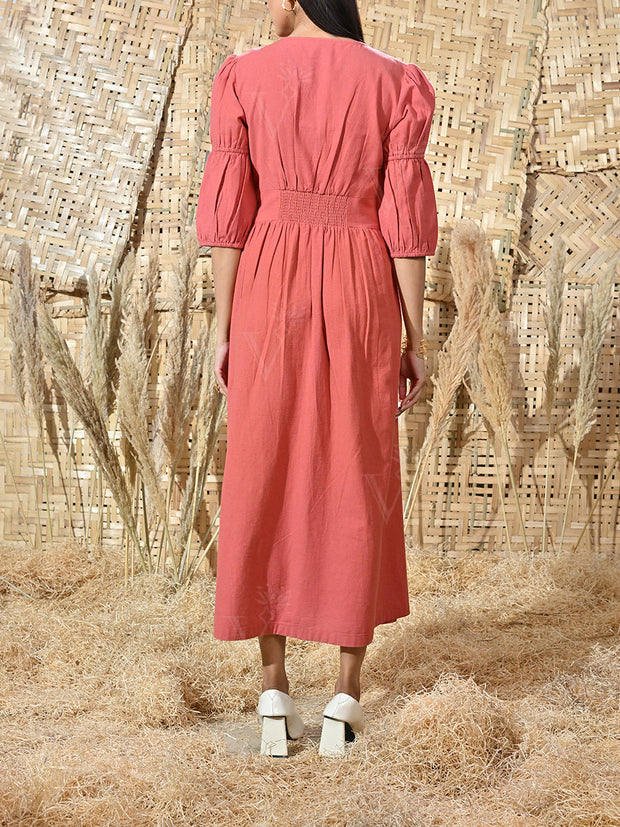 Rust Orange Cotton Dress