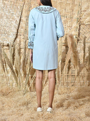 Powder Blue Cotton Dress