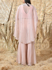 Pink Embroidered Silk Jacket and Pant Set
