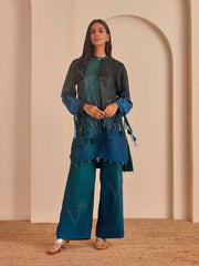 Blue Bandhani Printed Top and Pant Set