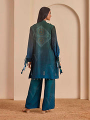 Blue Bandhani Printed Top and Pant Set