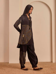 Black Printed Top and Pant Set
