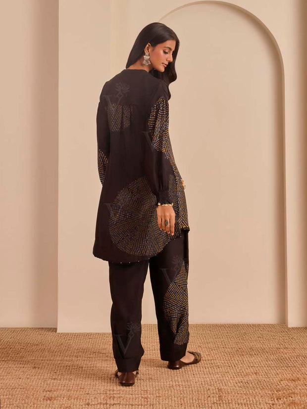 Black Printed Top and Pant Set