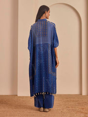 Blue Bnadhani Printed Kaftan and Pant Set