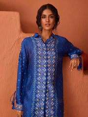Blue Bandhani Printed Top and Pant Set