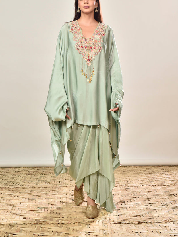 DD35, MTO, RK, kaftan set , drape skirt set