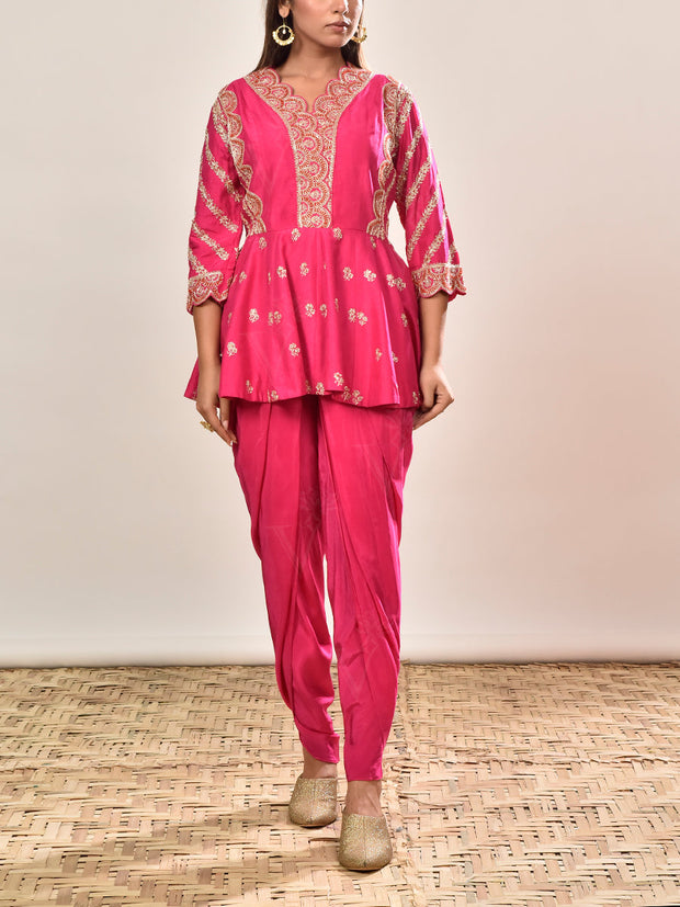 DD35, MTO, RK, peplum set , dhoti pants